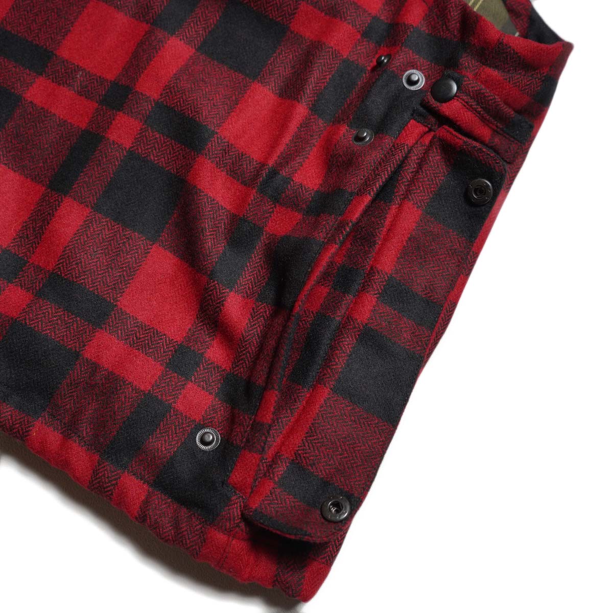 PORTRAITE / Over Vest (Red×Black Herringbone Check) ゲームポケット、サイドジャスター