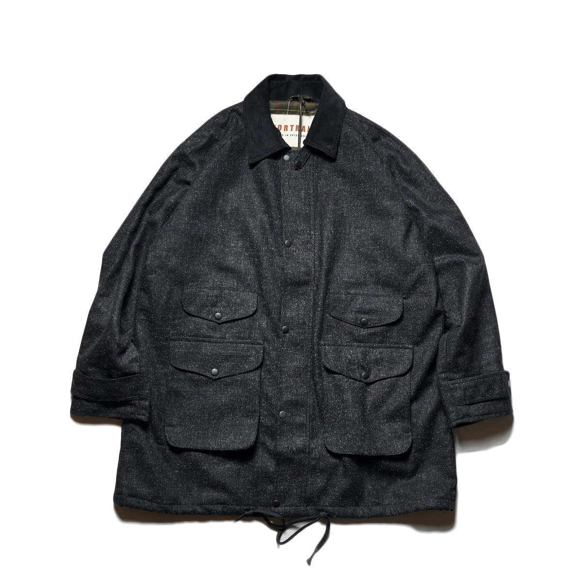 ジャケット・アウター PORTRAITE / Classic Field Jacket PORTRAITE / Classic Field Jacket Tweed - Long (Charcoal)
