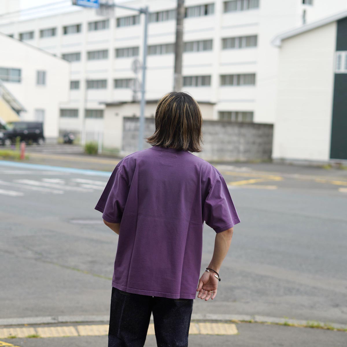 REMI RELIEF / SP加⼯14/天竺T(France1970)日焼け＆ペンキ加工 (P.Navy) 162cm Msize②