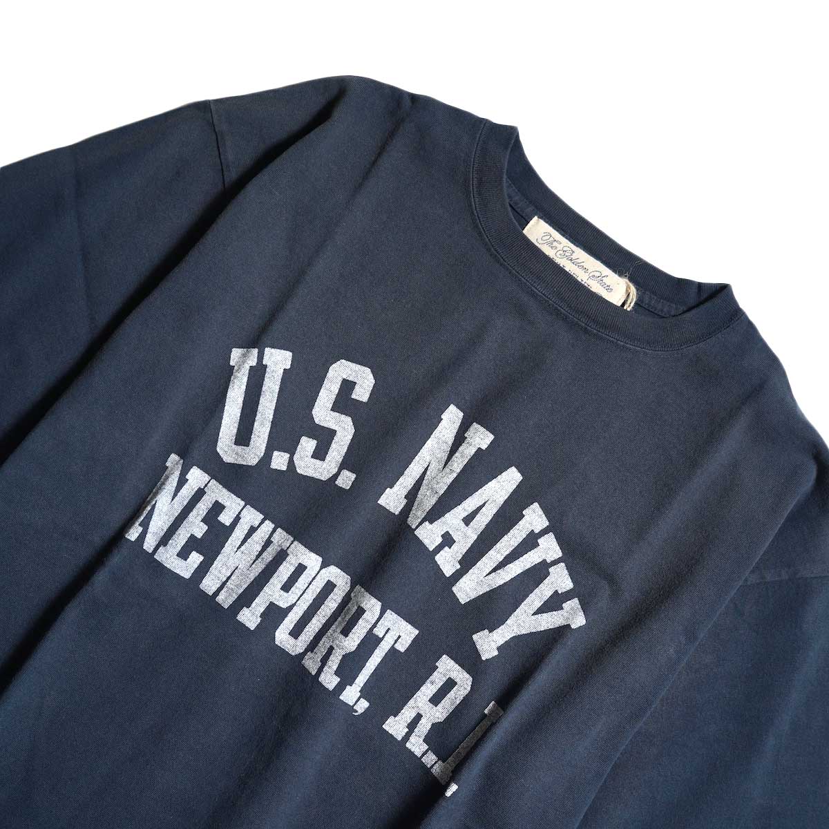 REMI RELIEF / SP加⼯14/天竺T(U.S. NAVY)日焼け＆ペンキ加工 (Black)ネック