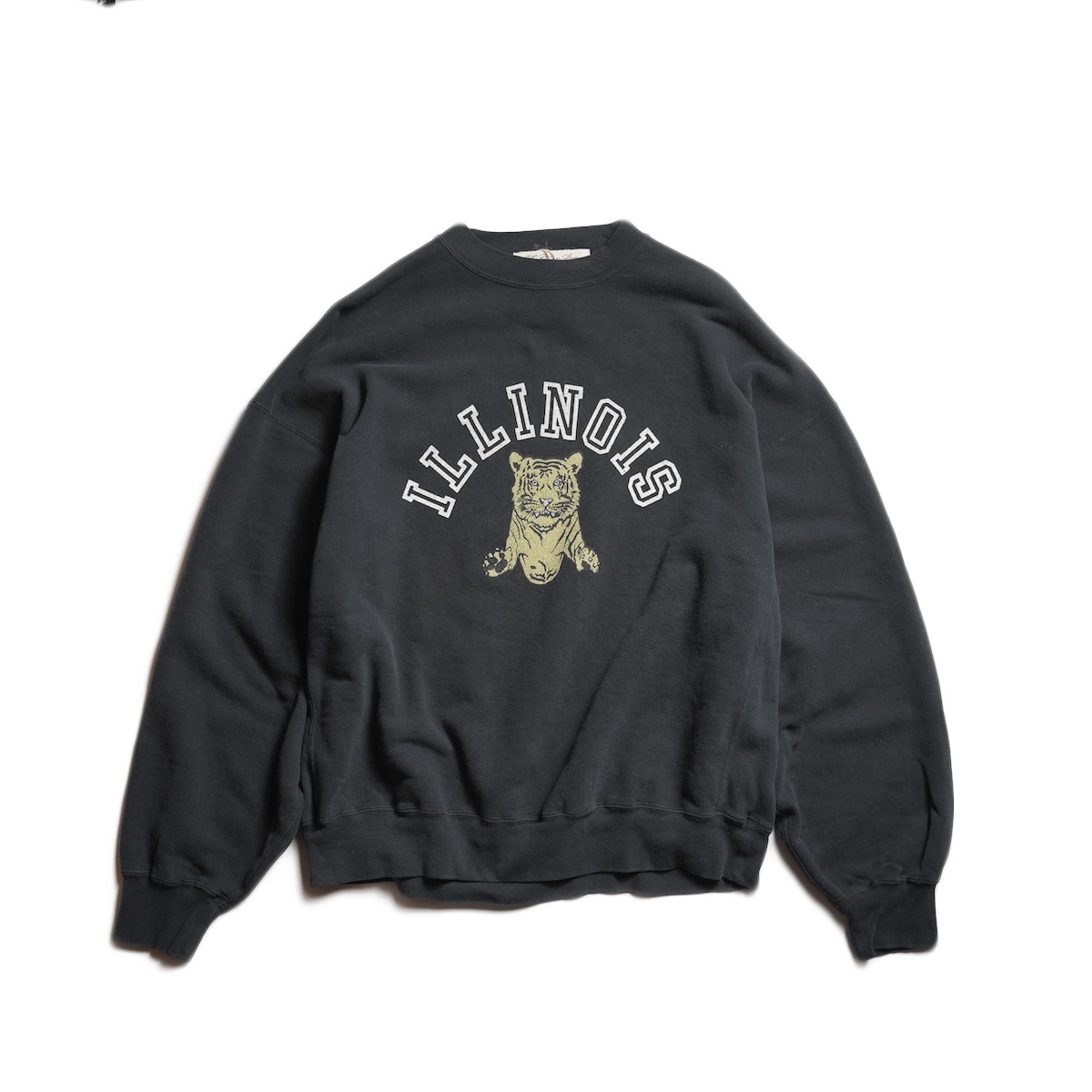 REMI RELIEF / SP加工3飛び裏毛クルー - ILLINOIS (Black)