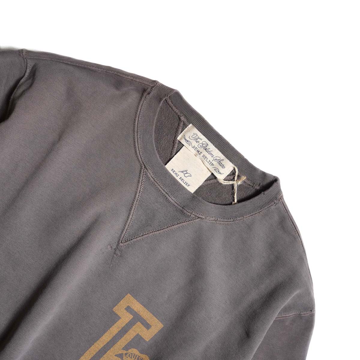 REMI RELIEF / SP加⼯裏毛クルー - L (Brown)