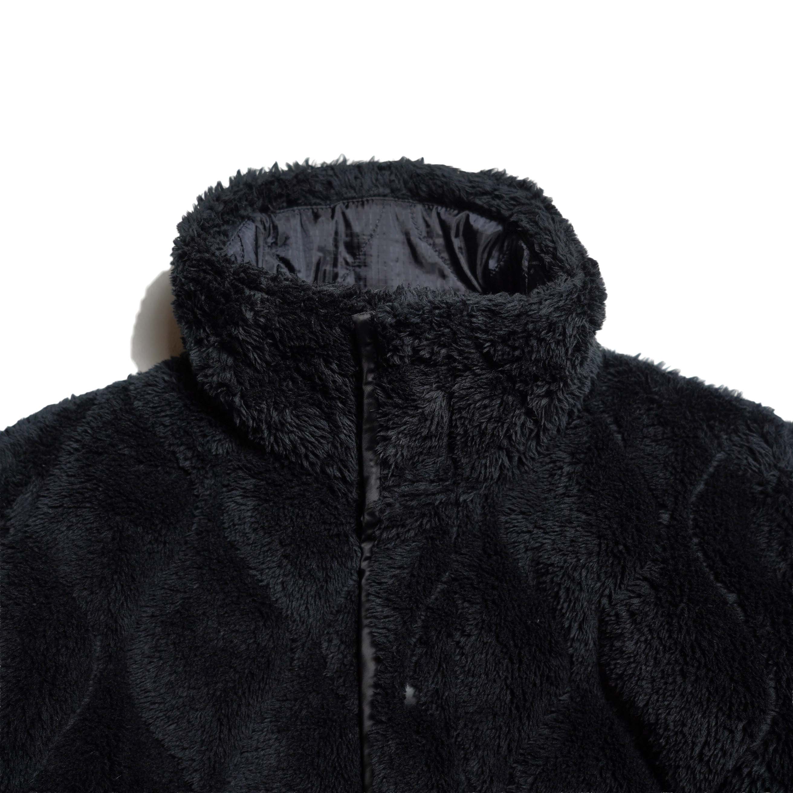 REMI RELIEF / ナイロンリップボアリバーシブルJKT (Black) B面-ネック
