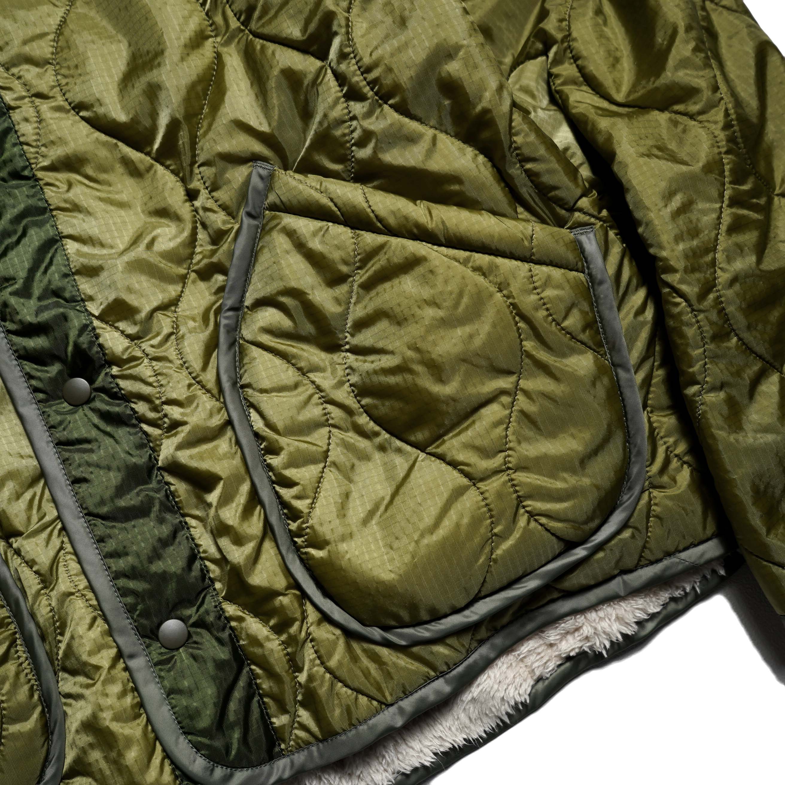 REMI RELIEF / ナイロンリップボアリバーシブルJKT (Khaki) A面-ポケット