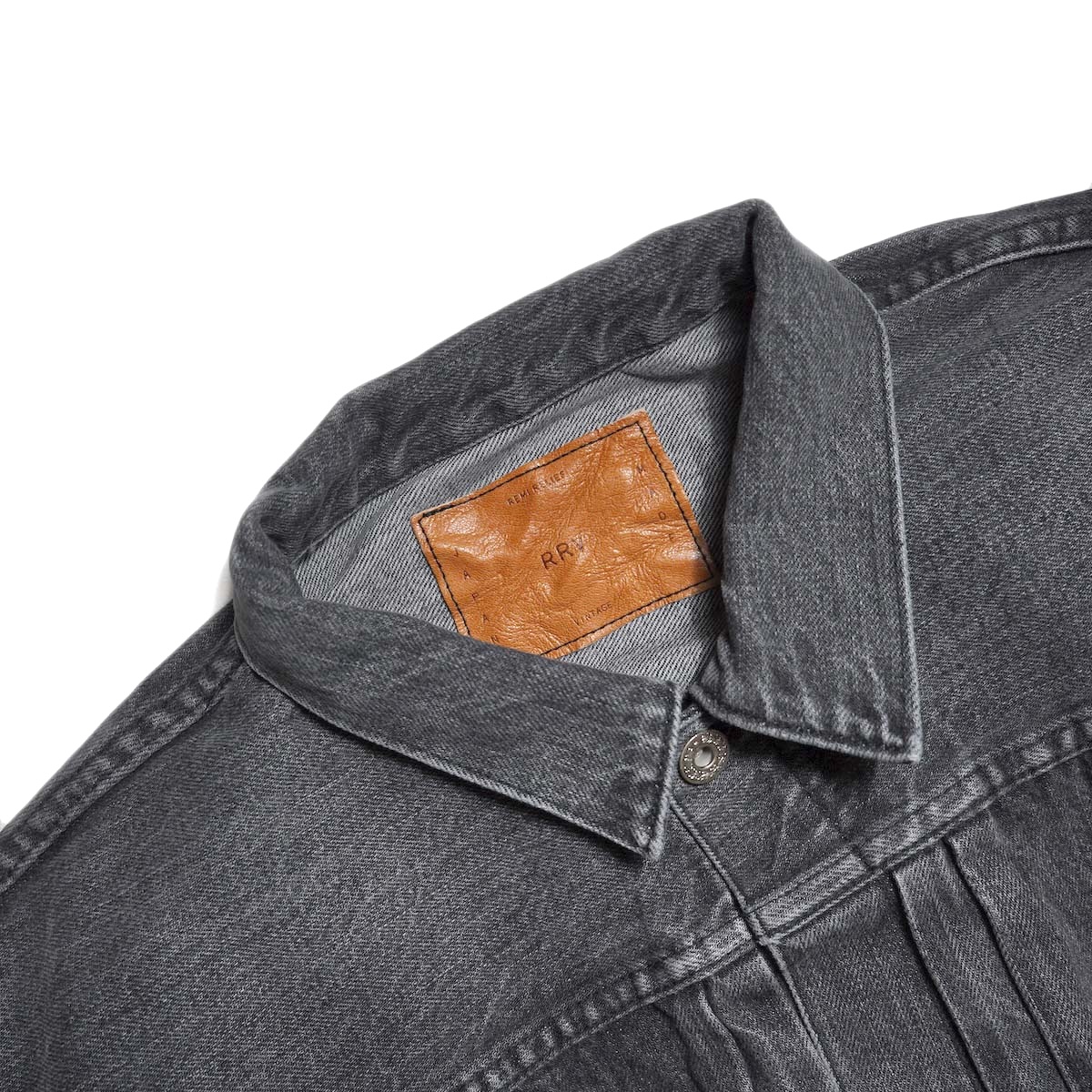 REMI RELIEF / 12oz 大戦モデルJKT (Used Black) 襟元