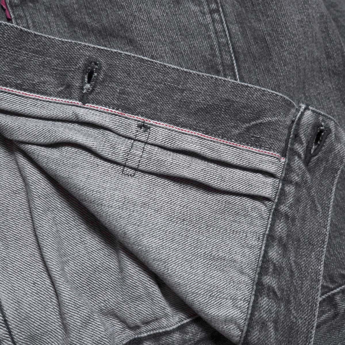 REMI RELIEF / 12oz 大戦モデルJKT (Used Black) 素材感