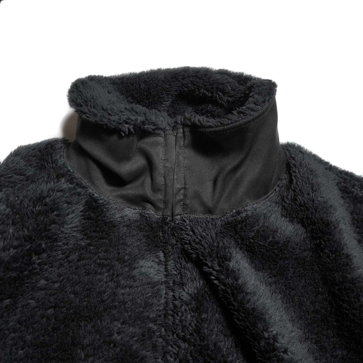 REMI RELIEF / シャギーフリースZIP JKT (Black) ネック