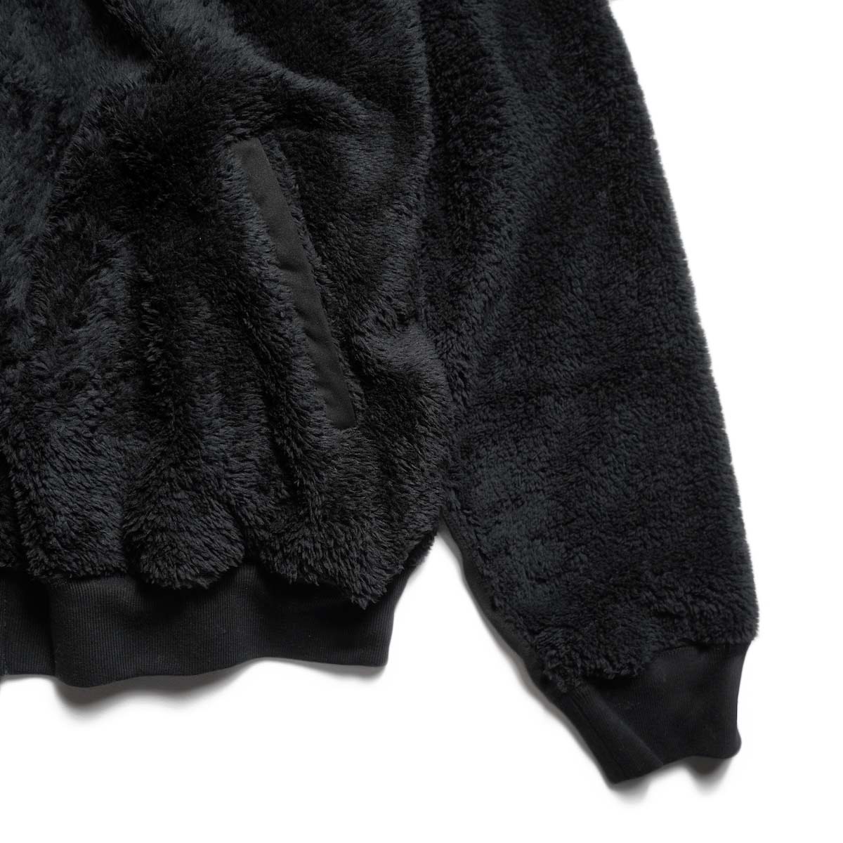 REMI RELIEF / シャギーフリースZIP JKT (Black) リブ