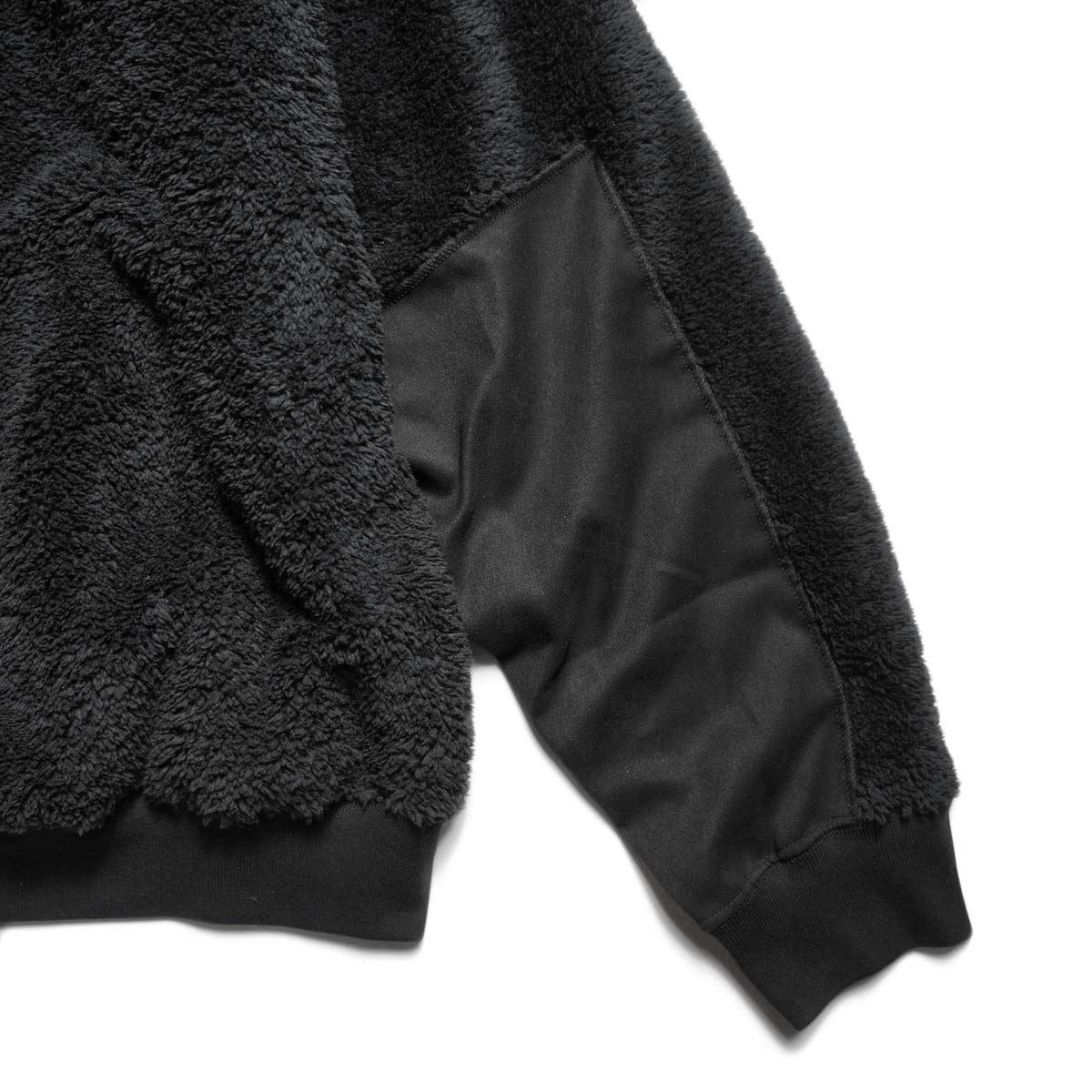 REMI RELIEF / シャギーフリースZIP JKT (Black) 袖補強