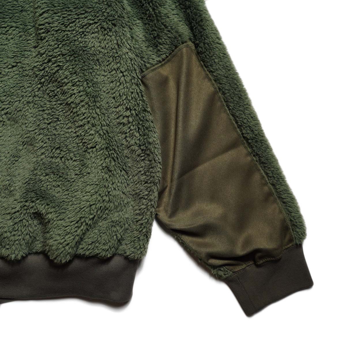 REMI RELIEF / シャギーフリースZIP JKT (Khaki) 袖補強