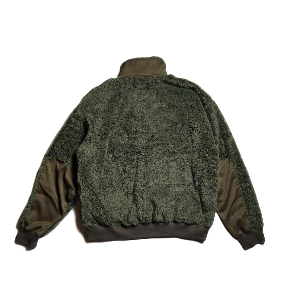 REMI RELIEF / シャギーフリースハーフZIP (Khaki)  背面