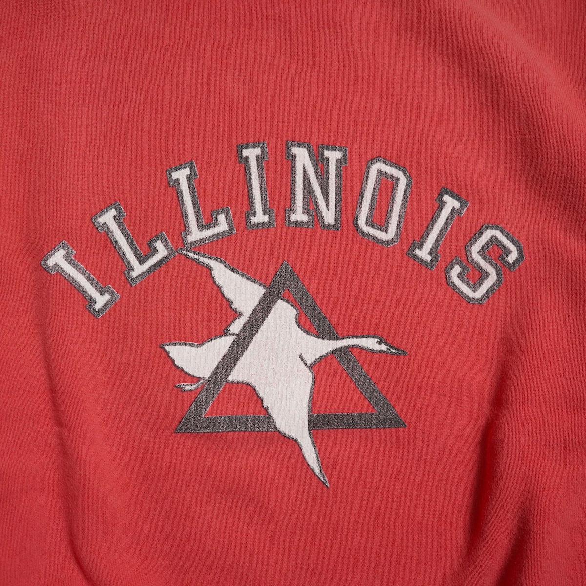 REMI RELIEF / ヴィンテージ裏毛クルー - ILLINOIS (Red) プリント