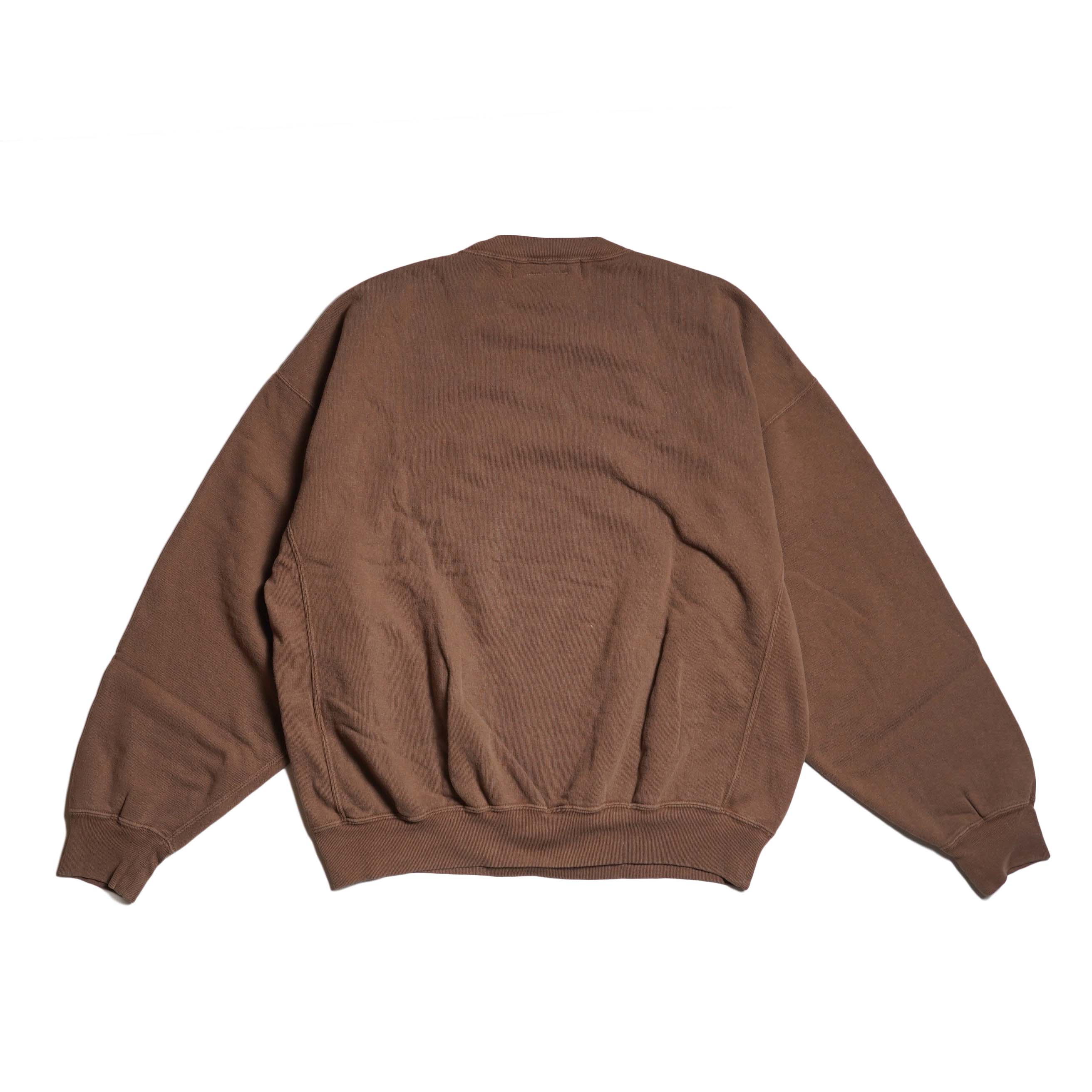 REMI RELIEF / SP加工３飛び裏毛クルー -California Davis- (Brown) 背面