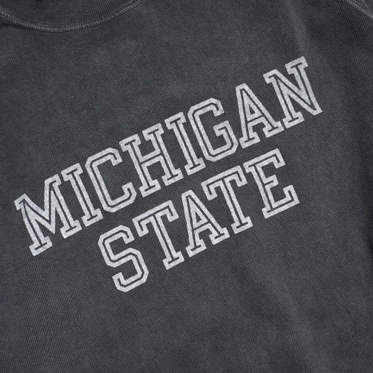 REMI RELIEF / 8/天竺ラグランロンT - MICHIGAN STATE (Black) プリント