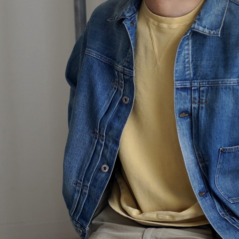 REMI RELIEF / SP加工裏毛クルー 163cm / size L着用⑤