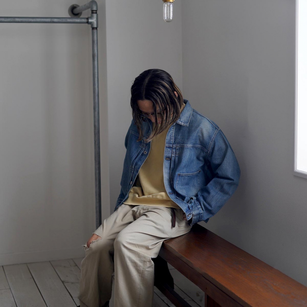 REMI RELIEF / SP加工裏毛クルー 163cm / size L着用④