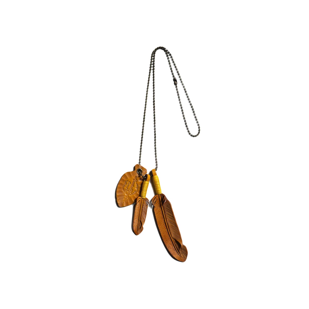 RoosterKing&Co. / Leather Feather necklace (Brown)