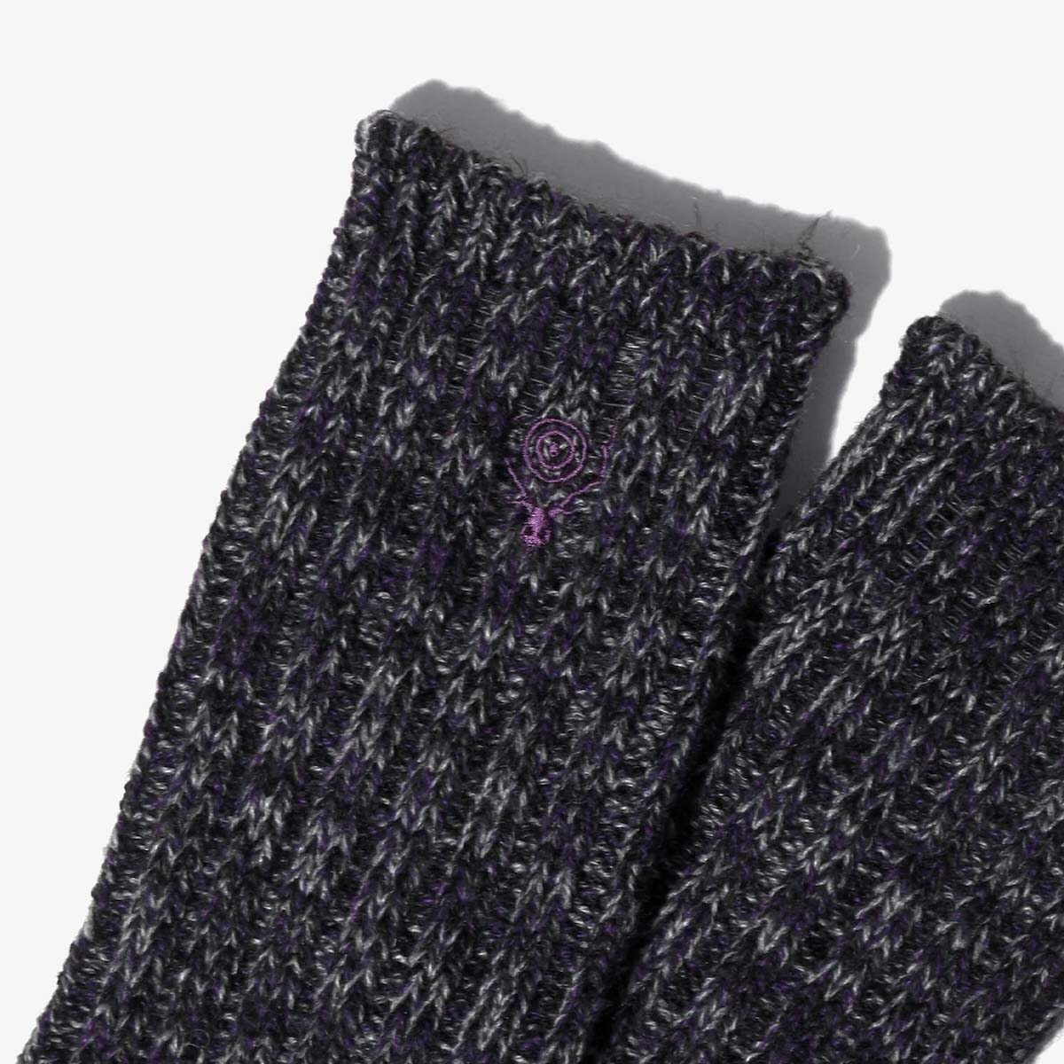 South2 West8 / Melange Socks (Purple) 刺繍