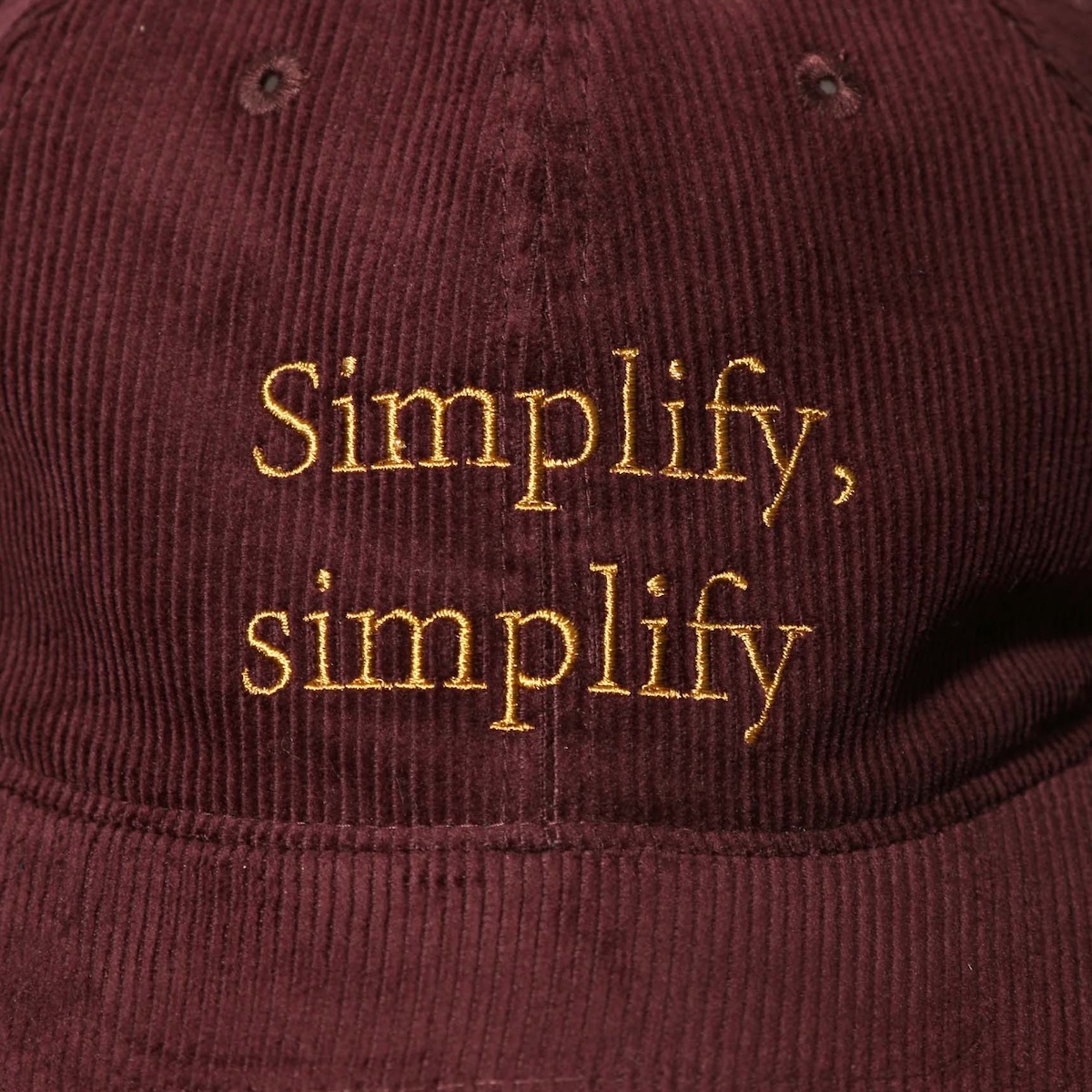 South2 West8 / 6Panel Cap - Corduroy (Burgundy) 刺繍