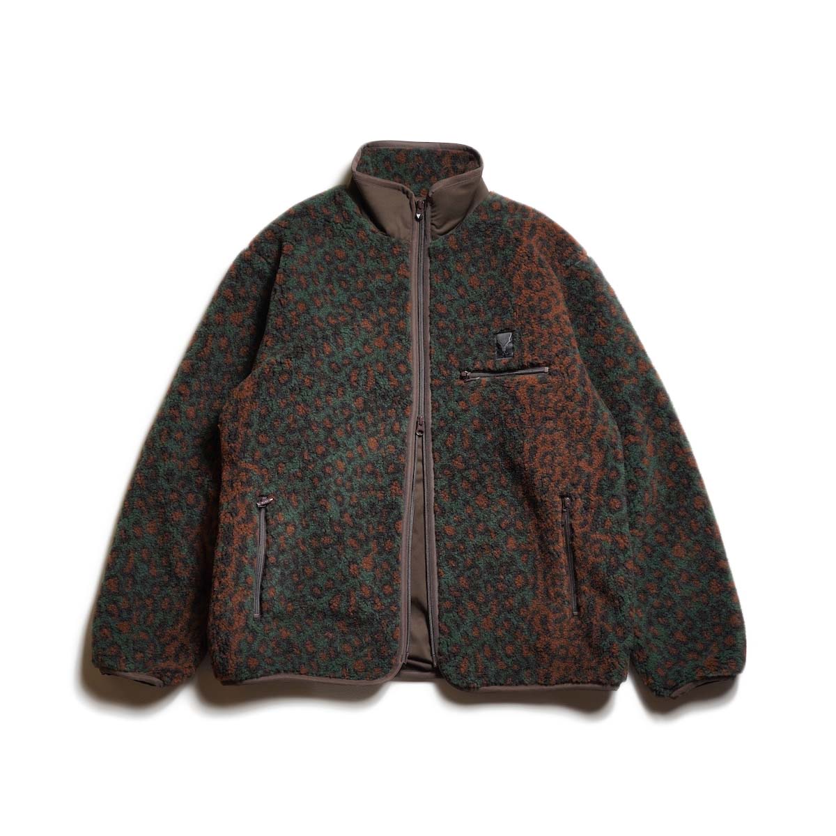 South2 West8 / Piping Jacket - Boa Jacquard (Green) 正面