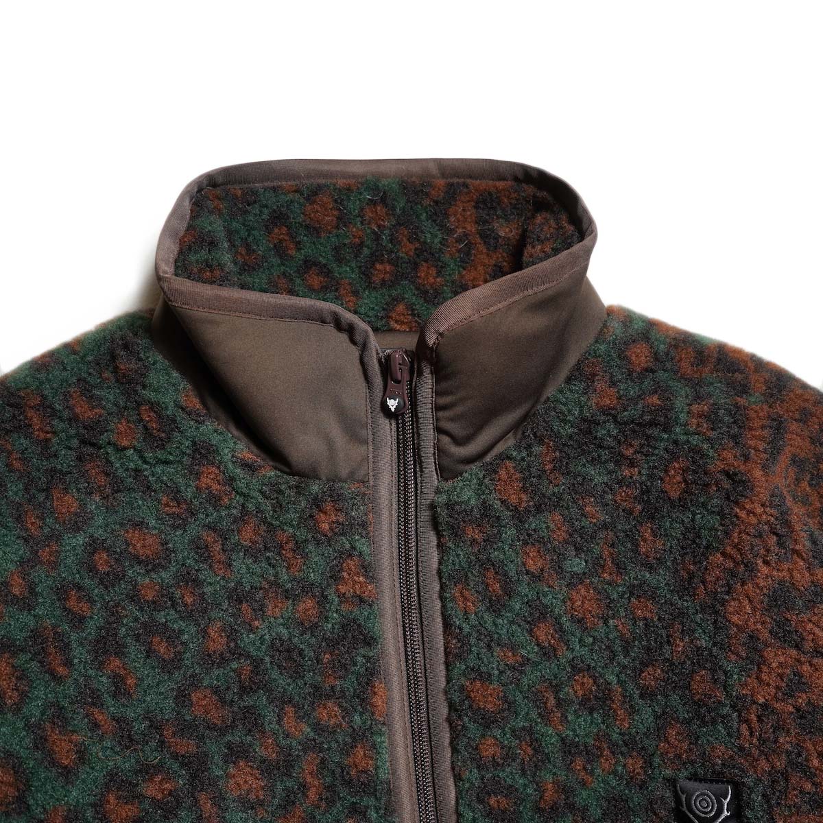 South2 West8 / Piping Jacket - Boa Jacquard (Green) ネック