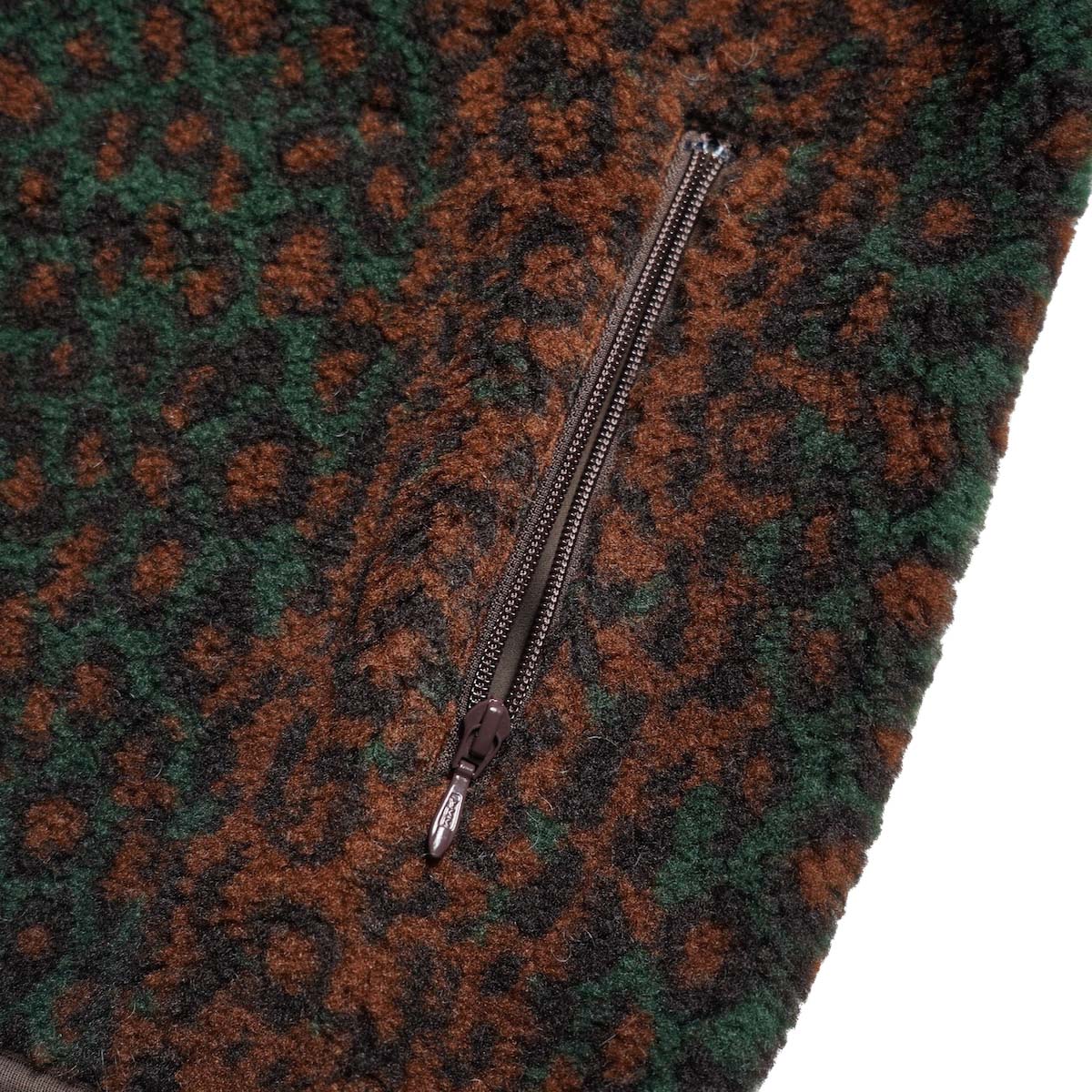 South2 West8 / Piping Jacket - Boa Jacquard (Green) サイドポケット