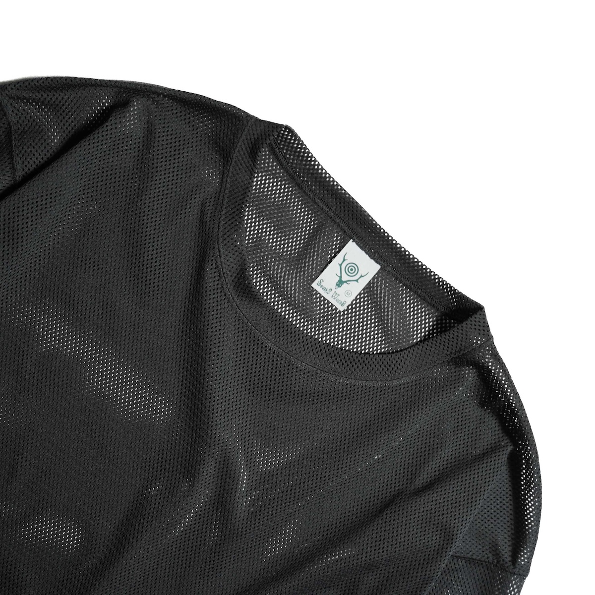 South2 West8 / Crew Neck Shirt - Knit Mesh (Black)