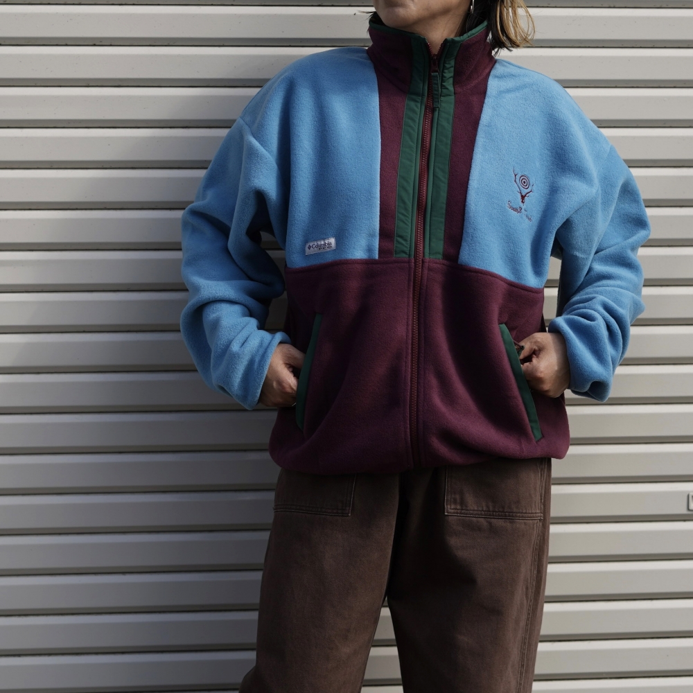 South2 West8 × COLUMBIA PFG / Wintertrainer™ Fleece Jacket (Blue/Burgundy) 161cm/sizeS 着用②