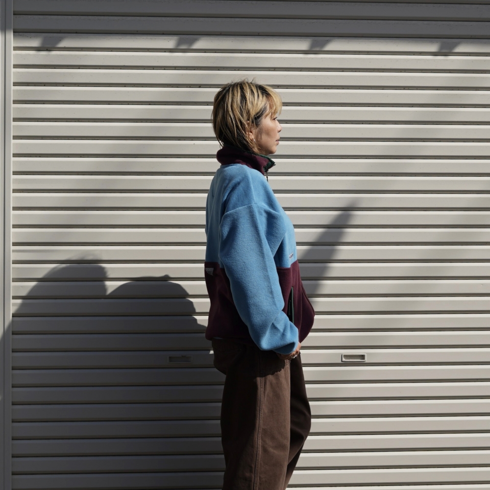 South2 West8 × COLUMBIA PFG / Wintertrainer™ Fleece Jacket (Blue/Burgundy) 161cm/sizeS 着用③