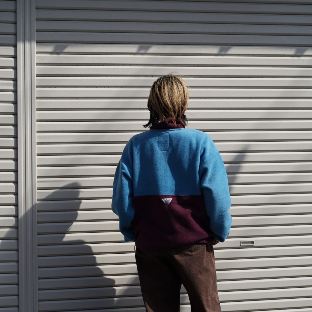 South2 West8 × COLUMBIA PFG / Wintertrainer™ Fleece Jacket (Blue/Burgundy) 161cm/sizeS 着用④