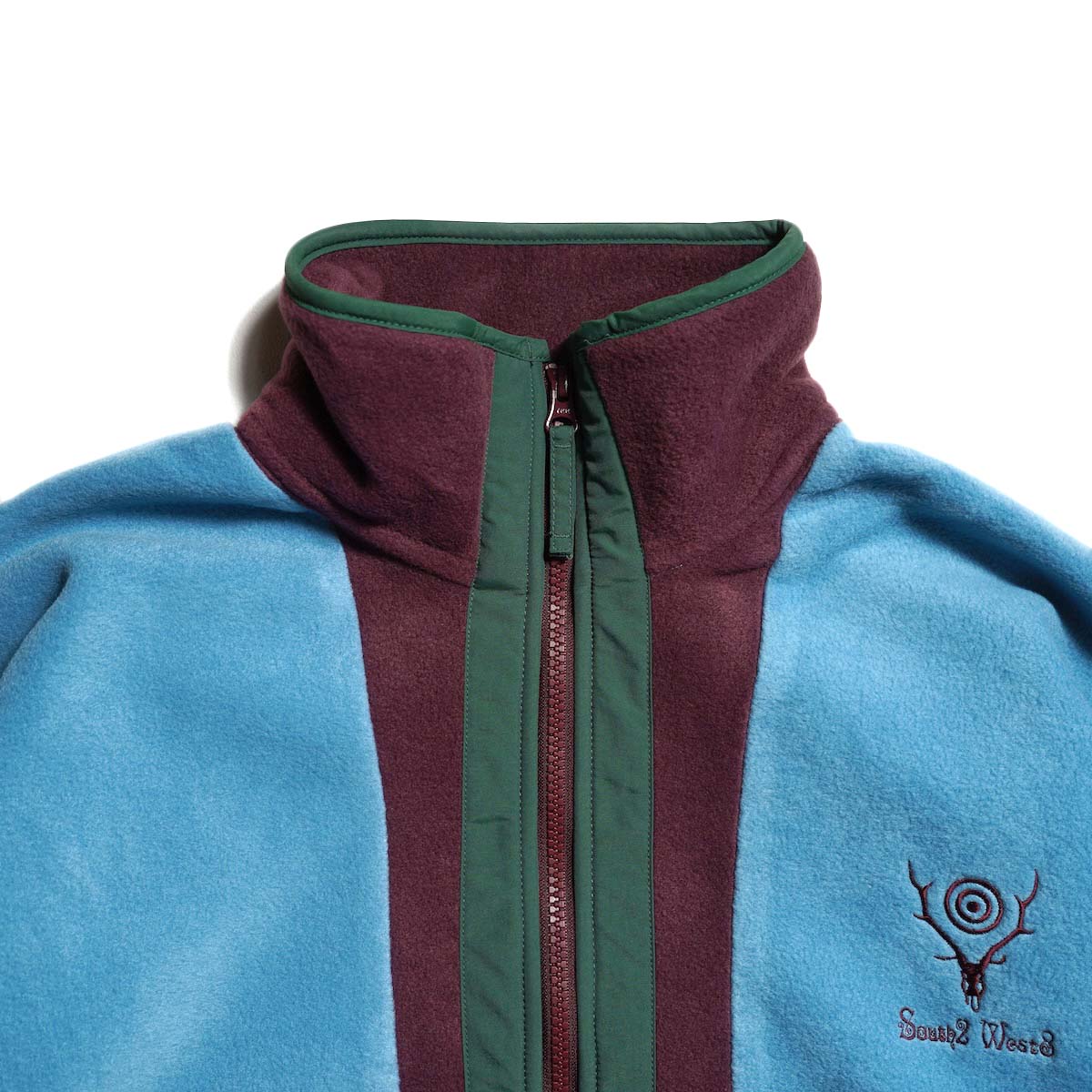 South2 West8 × COLUMBIA PFG / Wintertrainer™ Fleece Jacket (Blue/Burgundy) スタンドカラー