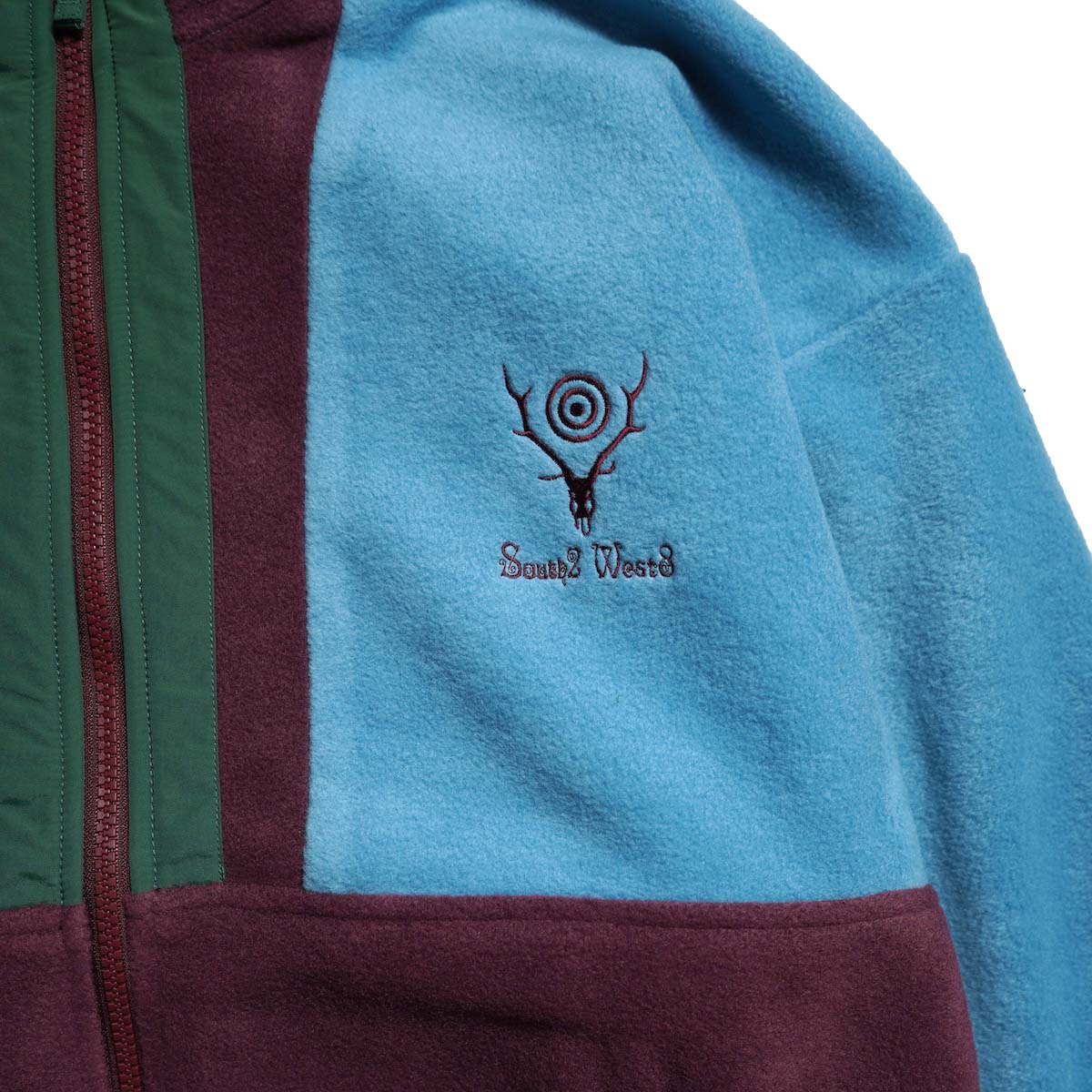 South2 West8 × COLUMBIA PFG / Wintertrainer™ Fleece Jacket (Blue/Burgundy) 刺繍