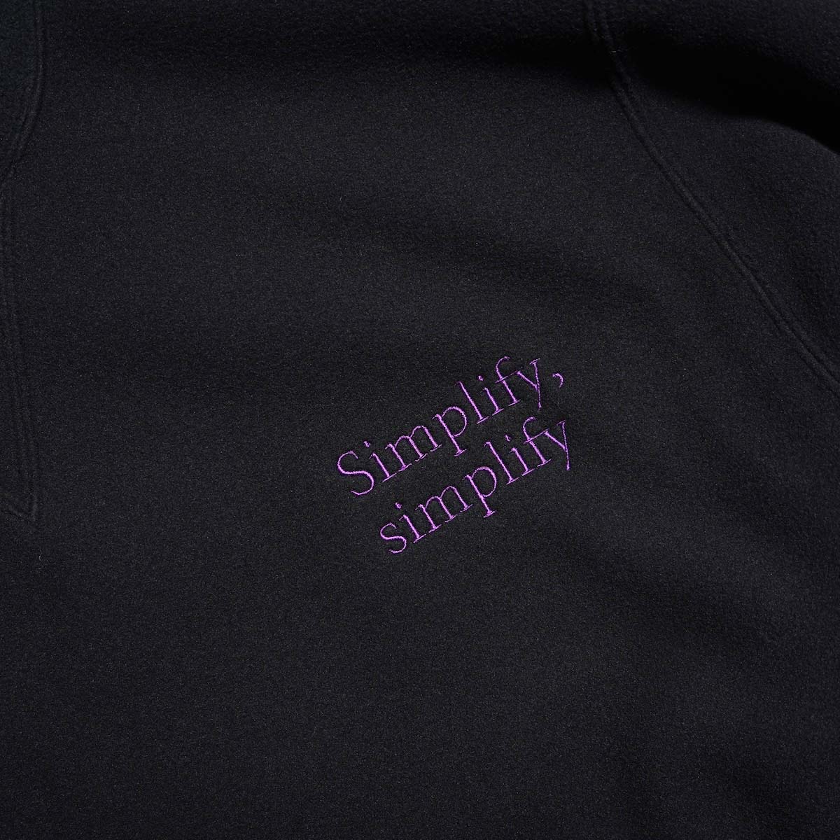 South2 West8 / Emb. Crew Neck Sweat Shirt - Poly Fleece (Black) ロゴ刺繍