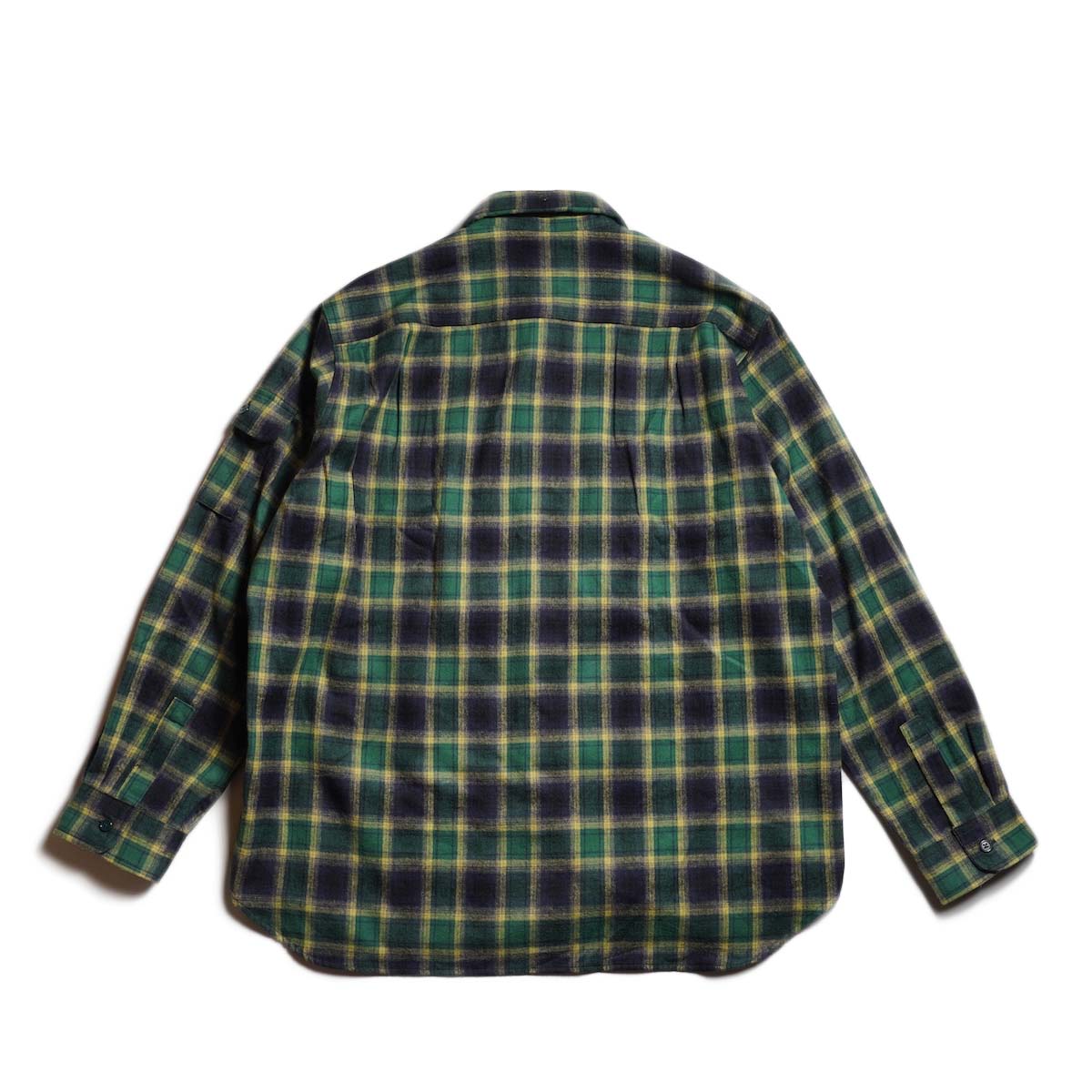 South2 West8 / Fishing Shirt - Cotton Plaid (Green)