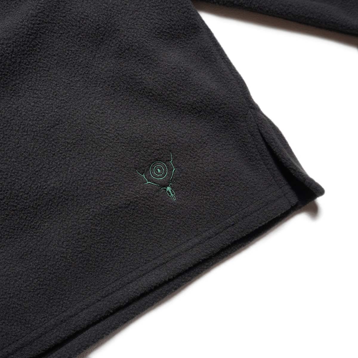 South2 West8 / Half Zip Shirt - Poly Fleece (Black) 裾、刺繍