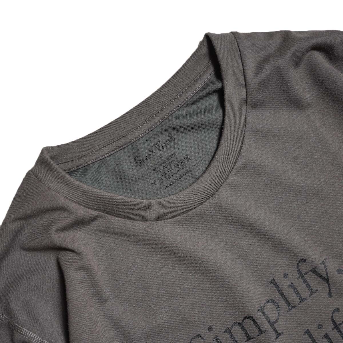 South2 West8 /  L/S Tee - Simplify,simplify (Grey) ネック