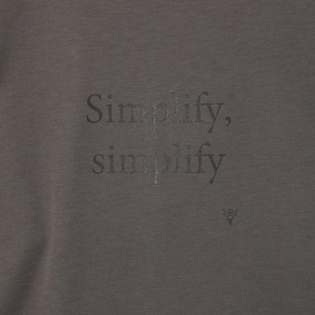 South2 West8 /  L/S Tee - Simplify,simplify (Grey) プリント