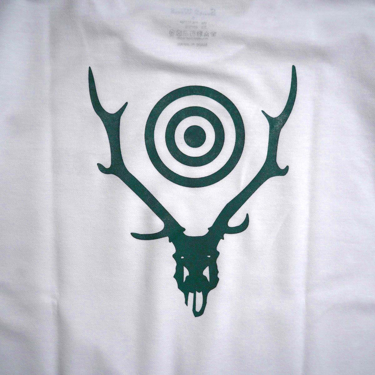 South2 West8 / S/S Crew Neck Tee - Skull & Target (White) バックプリント