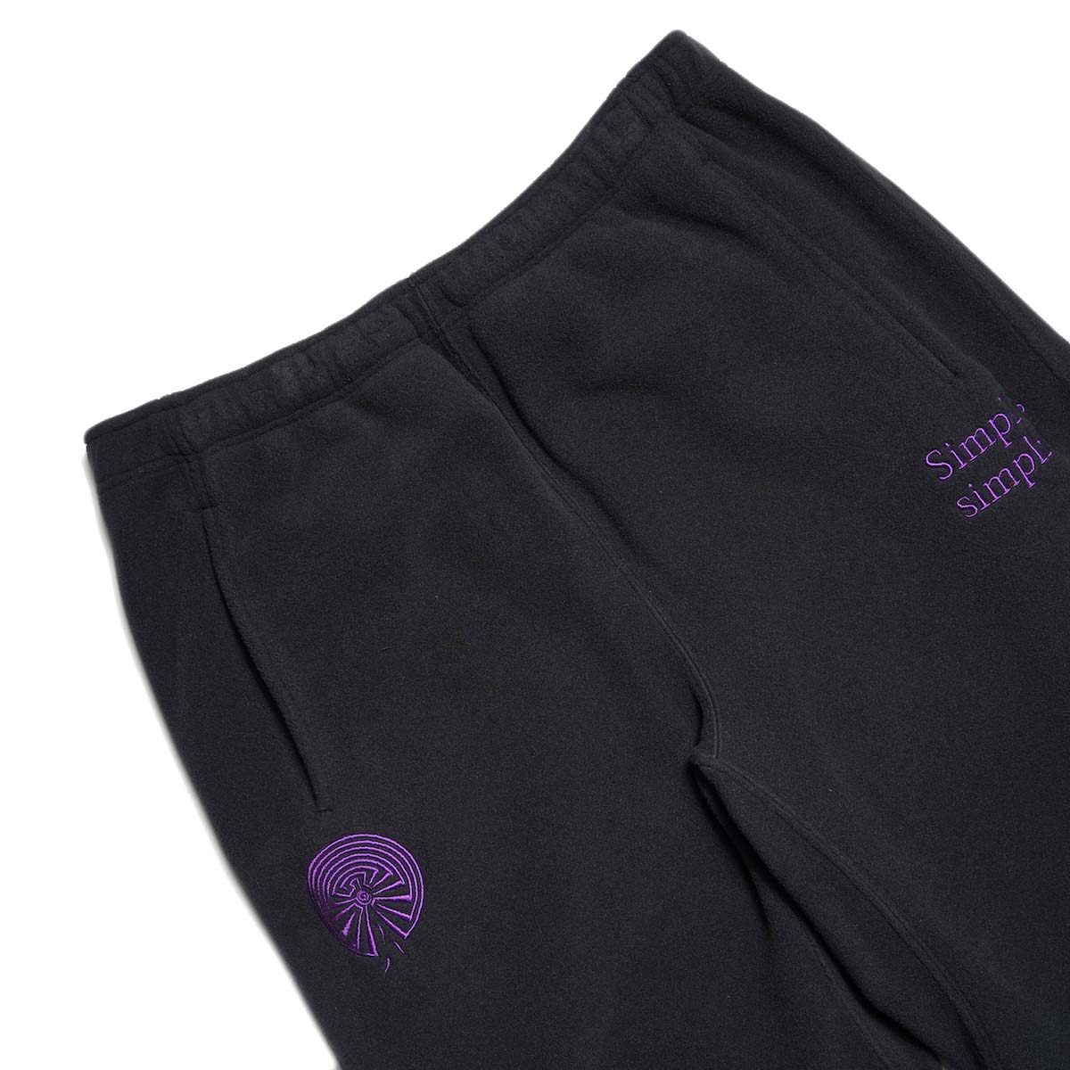 South2 West8 / Emb. String Sweat Pant - Poly Fleece (Black) ウエスト