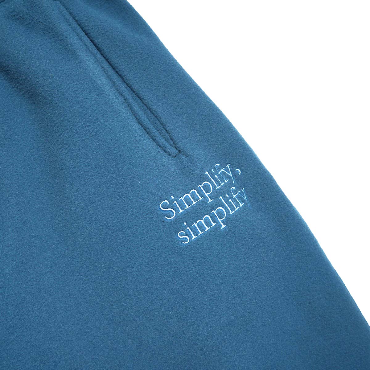 South2 West8 / Emb. String Sweat Pant - Poly Fleece (Blue) ロゴ刺繍