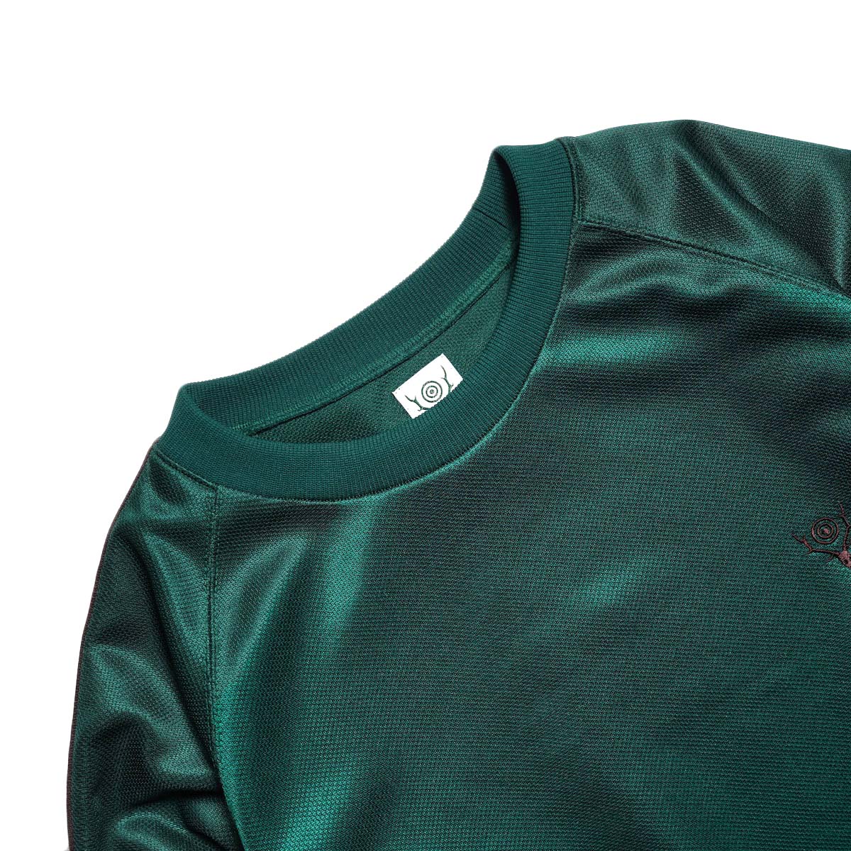 South2 West8 / Trainer Crew Neck Shirt - Poly Smooth (Green) ネック