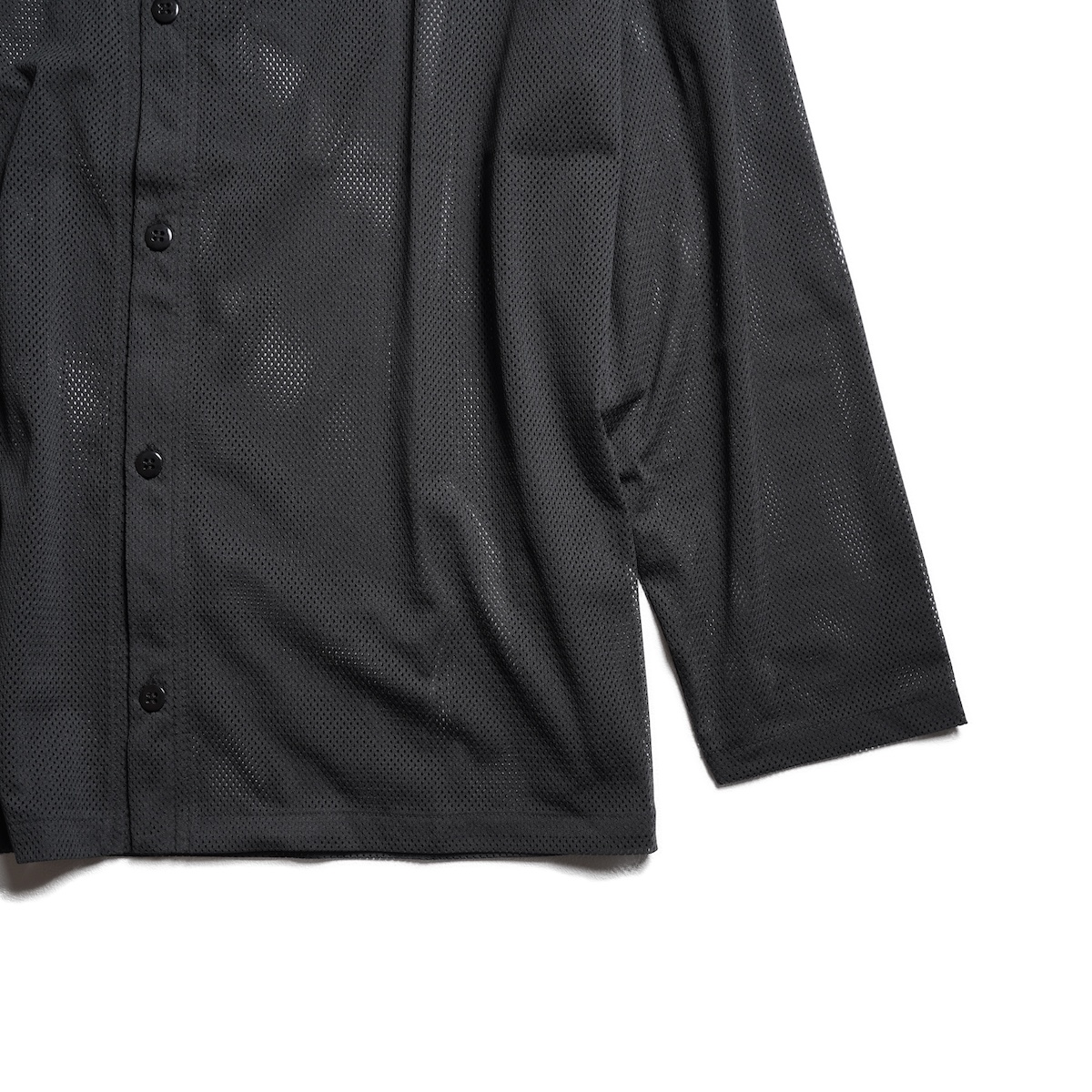 South2 West8 / V-Neck Cardigan - Knit Mesh (Black)