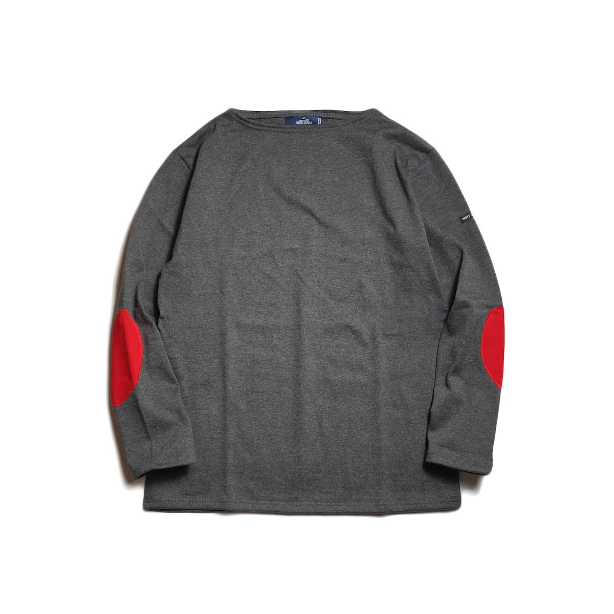 SAINT JAMES / OUESSANT "HEART ELBOW PATCH" (TC.Grey/Tulipe) 正面