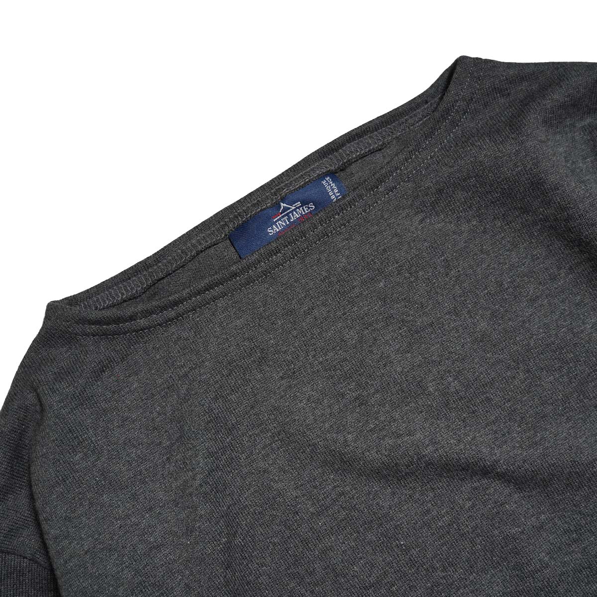 SAINT JAMES / OUESSANT "HEART ELBOW PATCH" (TC.Grey/Tulipe) ネック