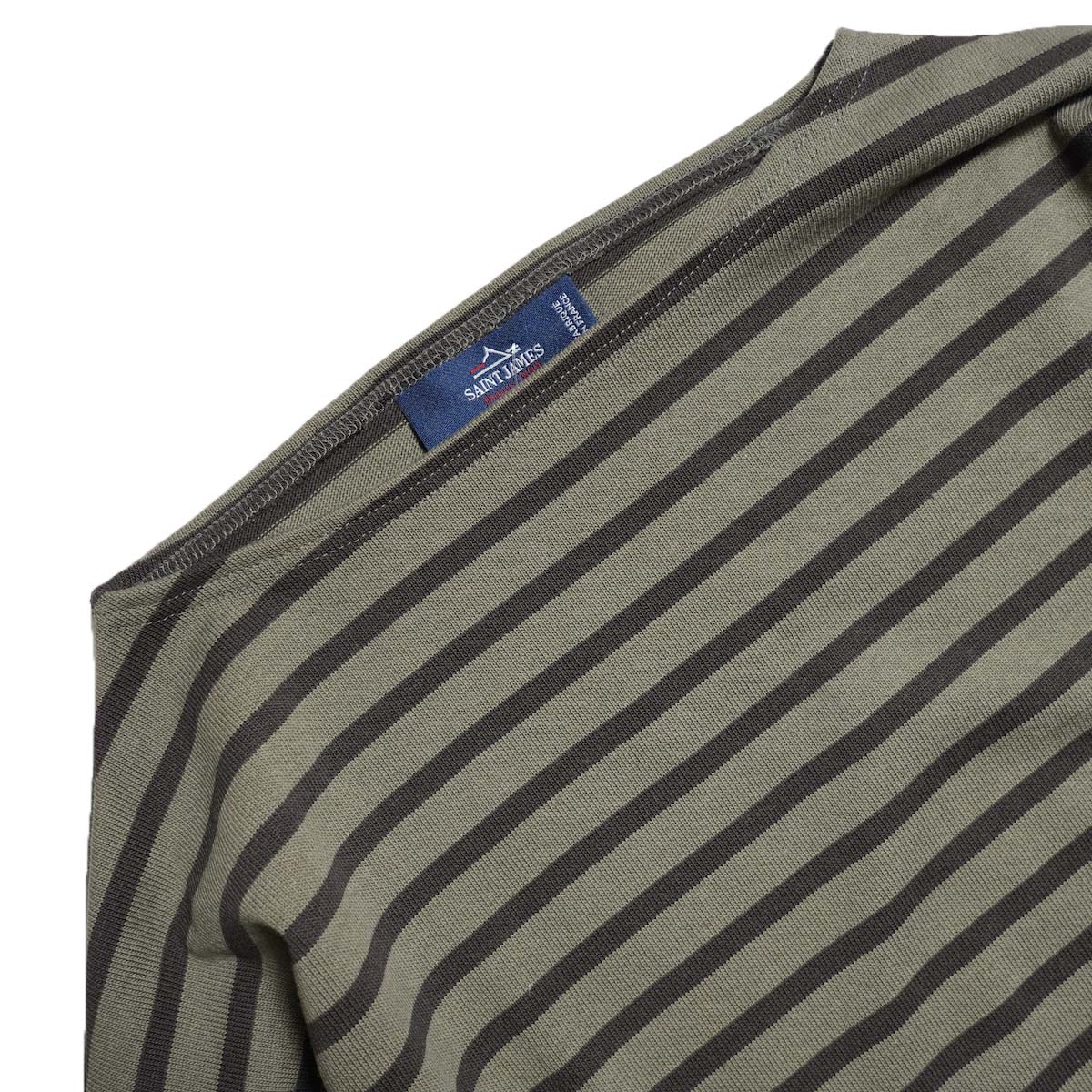 SAINT JAMES / OUESSANT "BORDER" (Grege × Dark brown) ネック