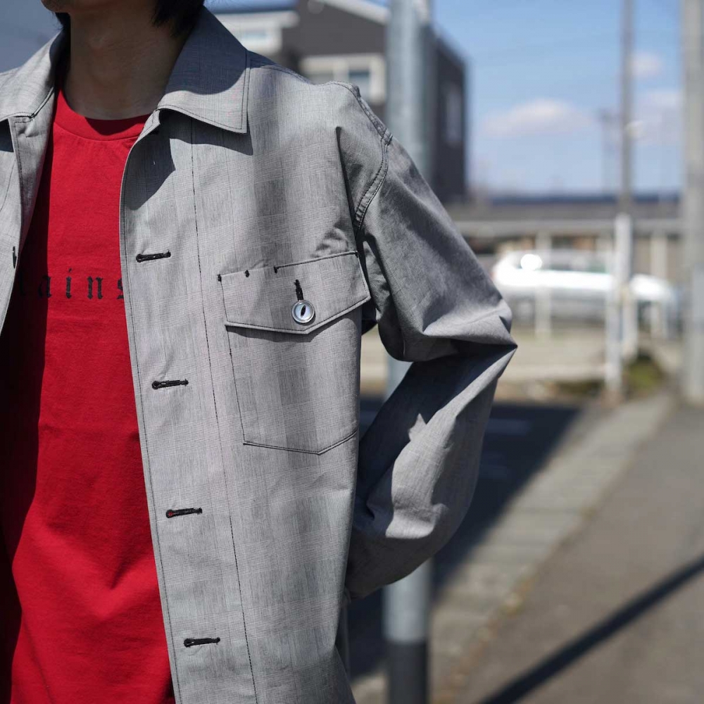 The Soloist / smokey jacket.type02- glen check (Black×White)  175cm / size48 着用④