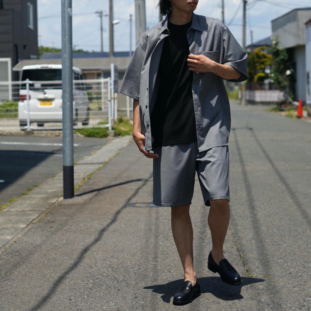 トップス SOPHNET. SUMMER STRETCH WOOL S/S SHIRT SOPHNET. / SUMMER STRETCH WOOL S/S SHIRT (Gray)