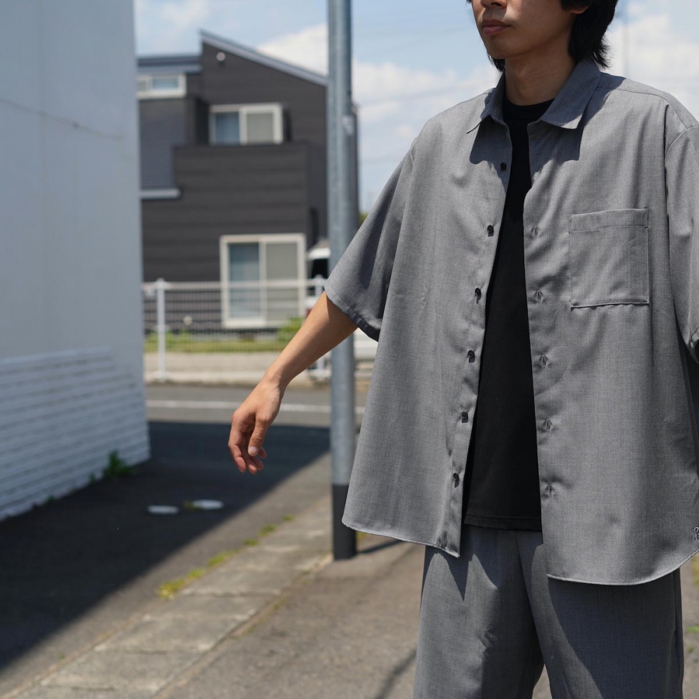 トップス SOPHNET. SUMMER STRETCH WOOL S/S SHIRT SOPHNET. / SUMMER STRETCH WOOL S/S SHIRT (Gray)