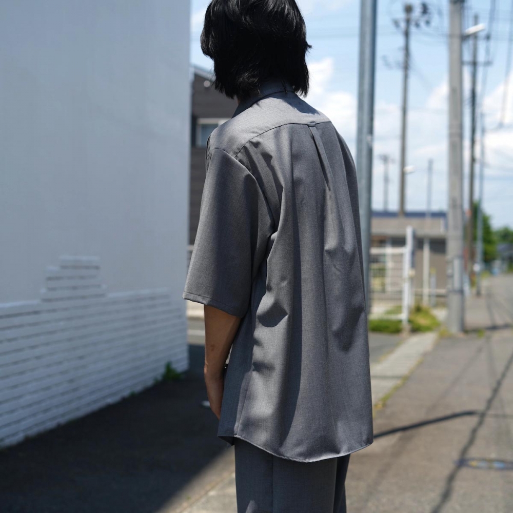 SOPHNET. / SUMMER STRETCH WOOL S/S SHIRT (Gray)