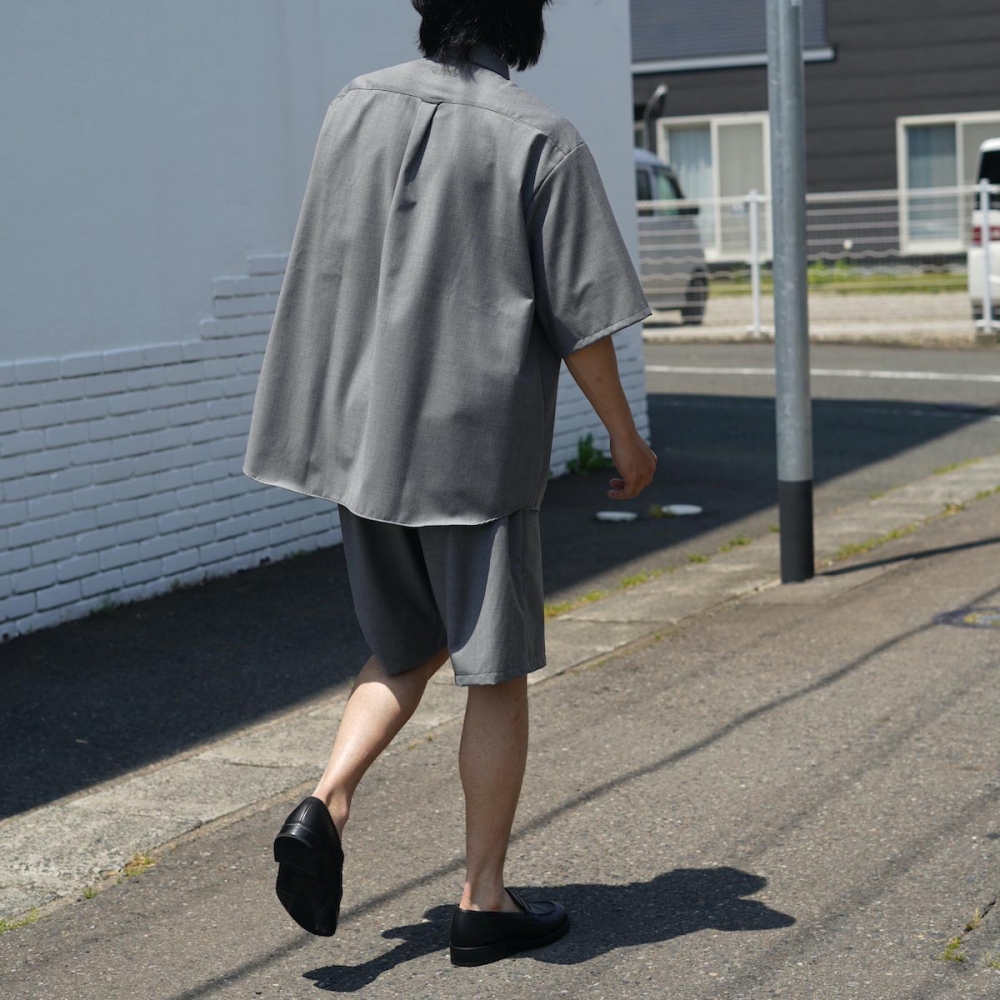 SOPHNET. / SUMMER STRETCH WOOL S/S SHIRT (Gray)